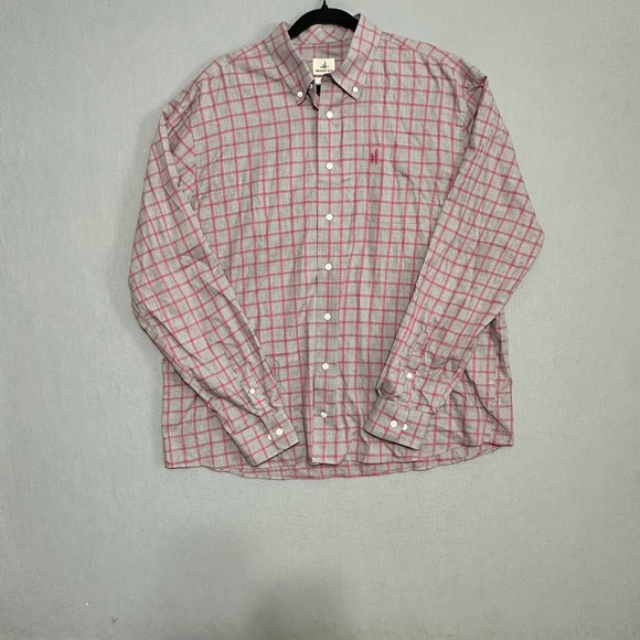 johnnie-O Other - Johnnie-O Hangin Out Mens XL Grey Pink Plaid Button Down Shirt Long Sleeve LS